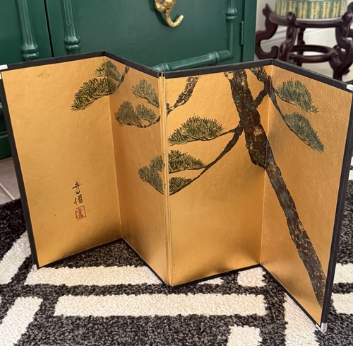Vintage miniature panel gold - 4-panel,